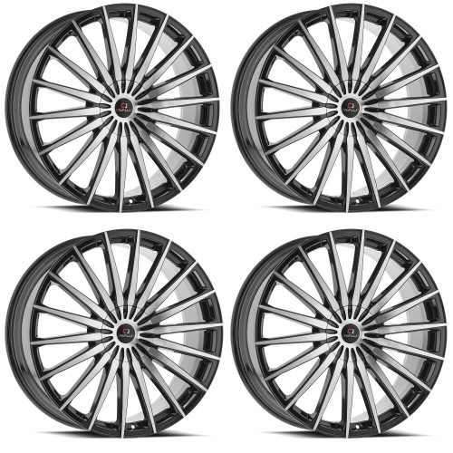 Set 4 18" Cavallo CLV-34 Gloss Black Machined Wheels 18x8 5x100 5x4.5 35mm Rims