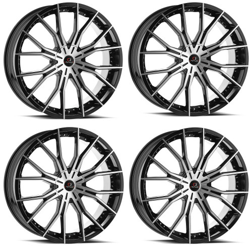 Set 4 18" Cavallo CLV-36 Gloss Black Machined Wheels 18x8 4x100 4x4.5 35mm Rims