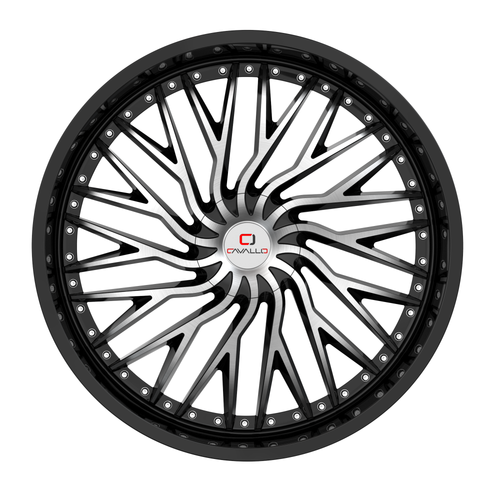 20" Cavallo CLV-43 Gloss Black & Machined Wheel 20x8.5 5x4.5 5x120 35mm Rim