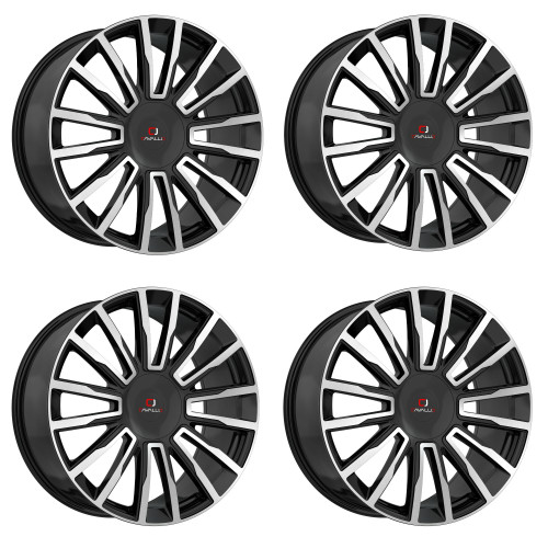 Set 4 20" Cavallo CLV-47 Gloss Black & Machined Wheels 20x8.5 5x4.5 5x120 35mm