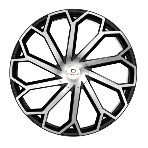 22" Cavallo CLV-51 Gloss Black & Machined Wheel 22x9.5 6x135 6x5.5 25mm Rim