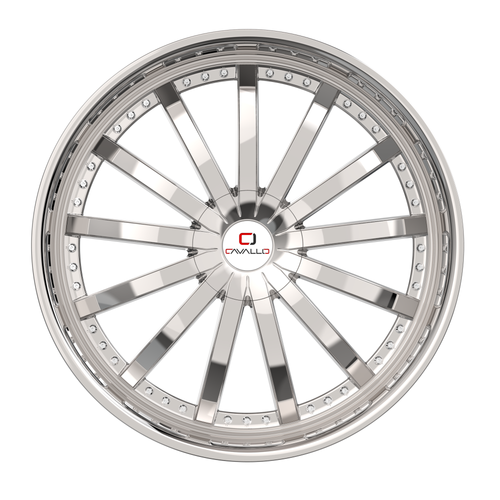 24" Cavallo CLV-53 Chrome Wheel 24x9 6x135 6x5.5 25mm For Ford Chevy GMC Rim