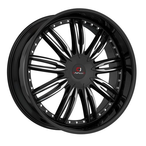22" Cavallo CLV-54 Gloss Black & Machined Wheel 22x8.5 5x4.5 5x120 38mm Rim