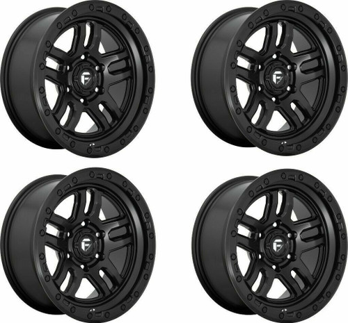 Set 4 17" Fuel D700 Ammo 17x9 5x5 Matte Black Wheels -12mm Lifted For Jeep Rims