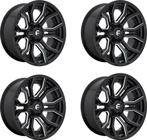 Set 4 Fuel D711 Rage 20x9 5x5 5x5.5 Gloss Black Milled Wheels 20" 1mm Rims