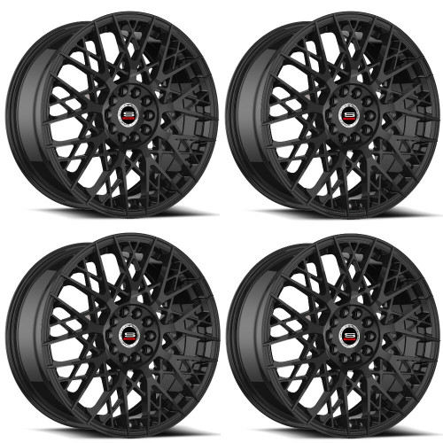 Set 4 17" Spec-1 SP-53 Gloss Black Wheels 17x7.5 4x100 4x4.5 42mm Rims