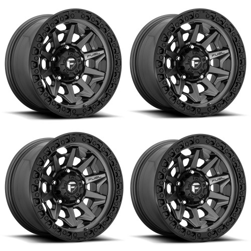Set 4 20" Fuel  D716 Covert 20x9 8x170 20mm Wheels Gunmetal Black Bead Ring Rims