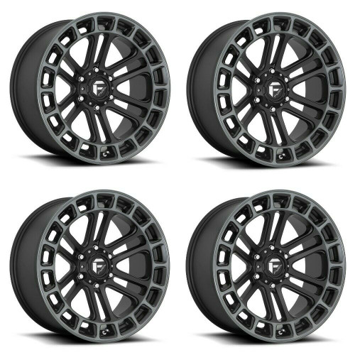 Set 4 18" Fuel D720 Heater 18x9 6x5.5 1mm Black Double Tint Machined Wheels