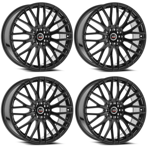 Set 4 18" Spec-1 SP-55 Gloss Black Wheels 18x8 5x4.5 5x120 38mm Rims
