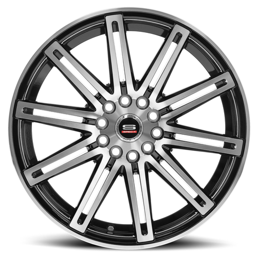 18" Spec-1 SP-48 Gloss Black & Machined Wheel 18x8 5x4.5/5x120 35mm Rim