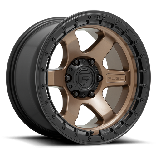 Fuel 1PC D751 Block 18x9 6x4.5 Matte Bronze With Black Ring Wheel 18" 20mm Rim