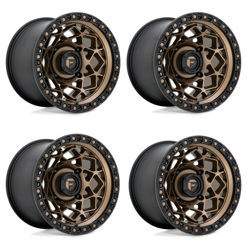 Set 4 Fuel UTV D785 Unit Utv 15x7 4x156 Bronze Matte Black Ring Wheels 15" 10mm