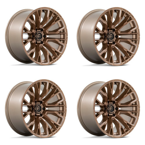 Set 4 Fuel D850 Rebar 22x12 6x135 Platinum Bronze Milled Wheels 22" -44mm