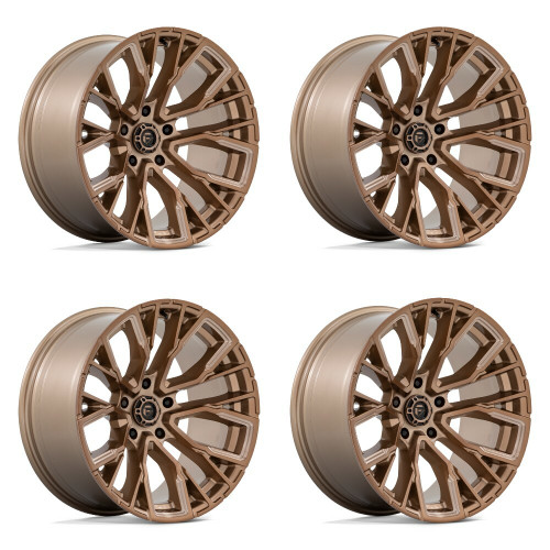 Set 4 Fuel D850 Rebar 22x12 5x5 Platinum Bronze Milled Wheels 22" -44mm Rims