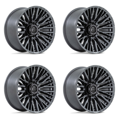 Set 4 Fuel D848 Rebar 20x10 8x180 Matte Gunmetal Wheels 20" -18mm Rims