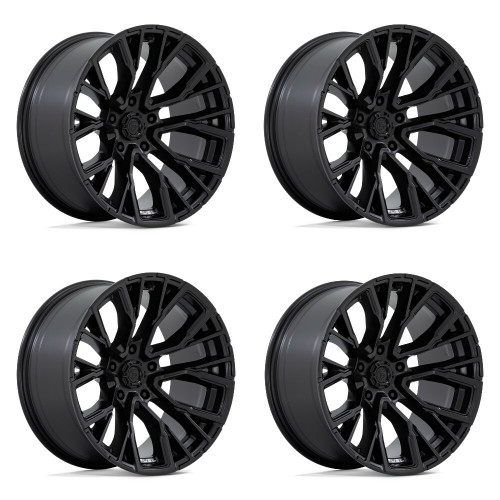 Set 4 Fuel D847 Rebar 20x10 5x5.5 Blackout Wheels 20" -18mm Rims