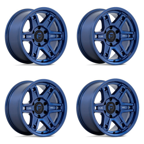 Set 4 Fuel D839 Slayer 18x8.5 5x5 Dark Blue Wheels 18" -15mm Rims