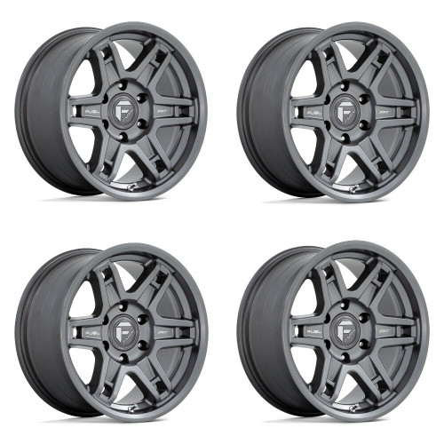 Set 4 Fuel D838 Slayer 17x8.5 5x5 Matte Gunmetal Wheels 17" -15mm Rims