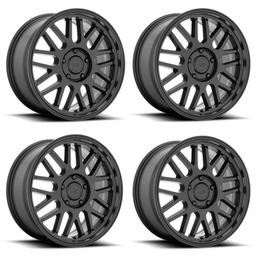Set 4 Motegi MR144 M9 18x8.5 5x4.5 Satin Black Wheels 18" 42mm Rims