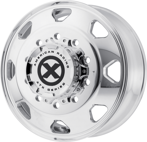 Set 4 22.5" ATX AO401 Octane Polished - Front 22.5x8.25 10x11.25 Wheels 144mm