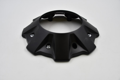 Fuel Wheels Matte Black w/ Chrome Cosmetic Screws Wheel Center Cap Hub Cap 1001-63B(OE) 8" 8 Lug Bolt On, No Logo/Inset