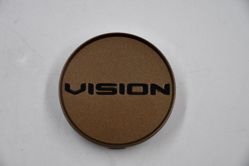 Vision Wheels Bronze w/ Black Logo Wheel Center Cap Hub Cap C473BZ 2.5" Snap In