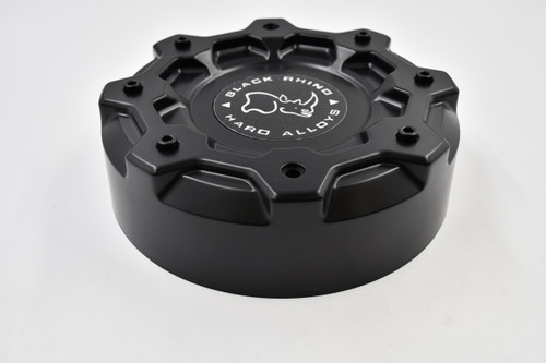 Black Rhino Hard Alloys Satin Black w/ Silver Logo Wheel Center Cap Hub Cap PSC014BLADBK1 8.5" CCBRABR ABRAMS 5/8H