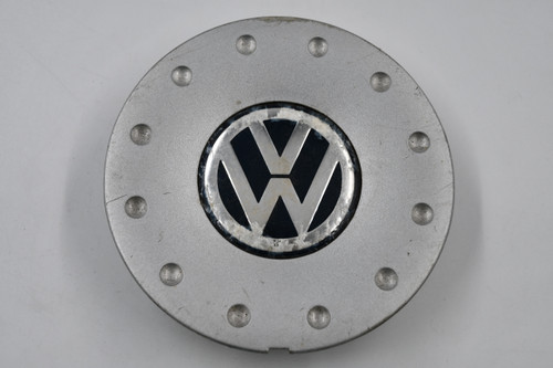 Volkswagen Silver w/ Chrome & Black Inset Wheel Center Cap Hub Cap 1J0071212 666 5.875"