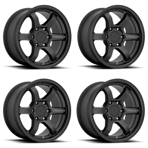 Set 4 17" Motegi MR150 Trailite 17x8.5 6x5.5 Satin Black Wheels 18mm Rims