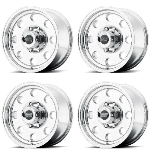 Set 4 American Racing AR172 Baja 15x7 5x5 Polished Wheels 15" -6mm Vintage Rims