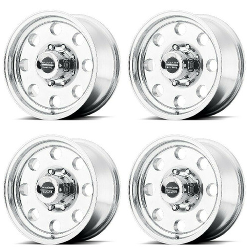 Set 4 American Racing AR172 Baja 16x10 5x5.5 Polished Wheels 16" -25mm Rims
