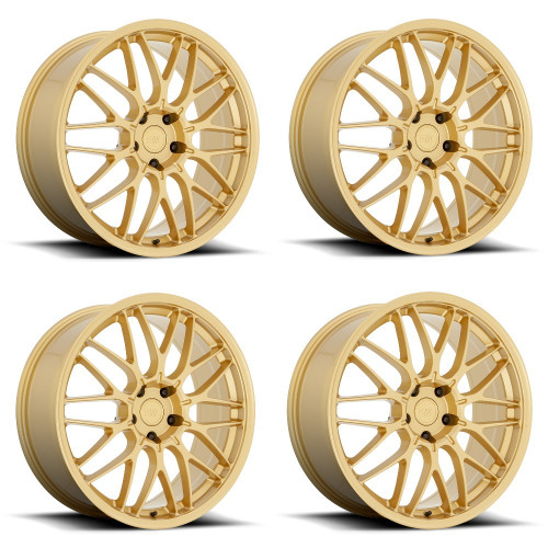 Set 4 Motegi MR153 CM10 19x9.5 5x100 Rally Gold Wheels 19" 40mm Rims