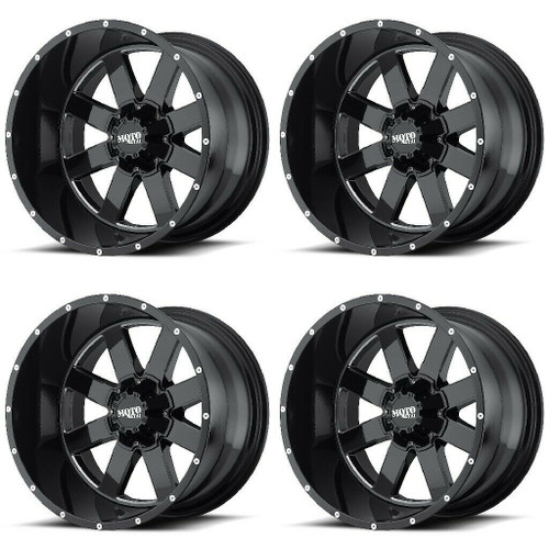 Set 4 Moto Metal MO962 18x10 6x5.5 Gloss Black Milled Wheels 18" -24mm Rims