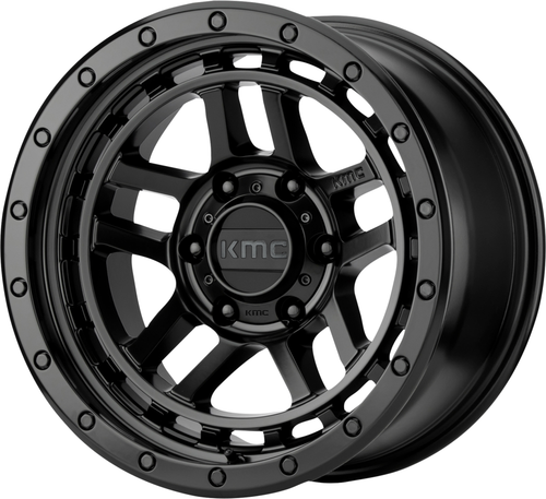 Set 4 KMC KM540 Recon 18x8.5 6x120 Satin Black Wheels 18" 18mm Rims