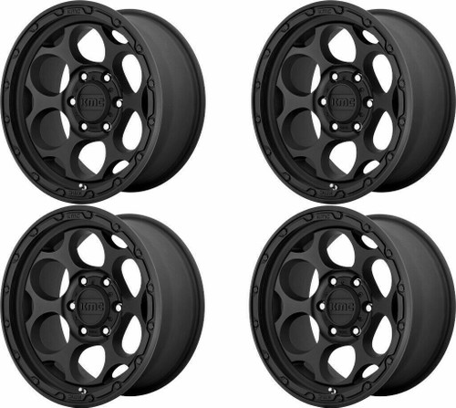 Set 4 KMC KM541 Dirty Harry 17x8.5 5x5 Textured Black Wheels 17" 0mm Rims