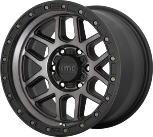 Set 4 KMC KM544 Mesa 18x9 8x6.5 Satin Black With Gray Tint Wheels 18" 18mm Rims
