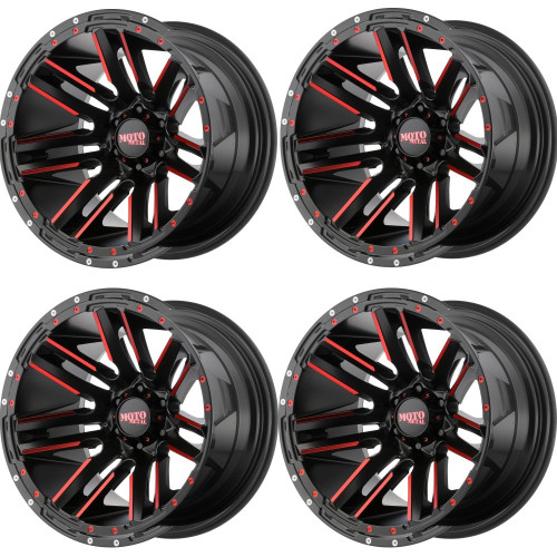 Set 4 Moto Metal MO978 Razor 20x10 6x135  Black Machine Red Wheels 20" -24mm Rim Set 4 Moto Metal MO978 Razor 20x10 6x135  Black Machine Red Wheels 20" -24mm Rim