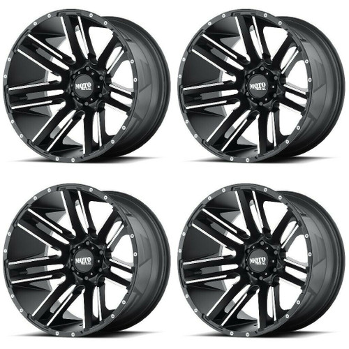 Set 4 Moto Metal MO978 Razor 20x10 8x6.5 Satin Black Machined Wheels 20" -24mm