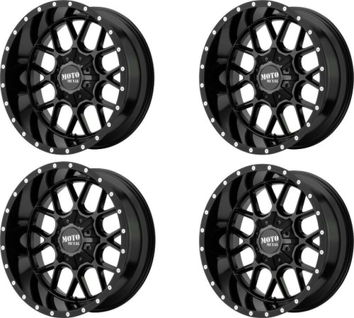 Set 4 Moto Metal MO986 Siege 20x10 5x5 5x5.5 Gloss Black Wheels 20" -18mm Rims