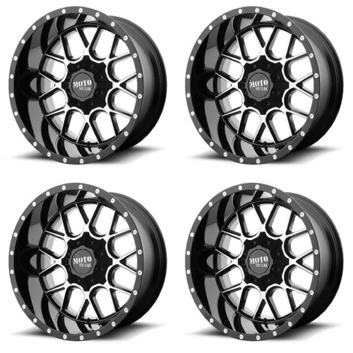 Set 4 20" Moto Metal MO986 Siege 20x10 6x135 6x5.5 Black Machined Wheels -18mm