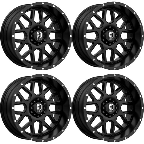 Set 4 20" XD XD820 Grenade 20x9 Satin Black 6x120 Wheels 18mm Truck Suv Rims