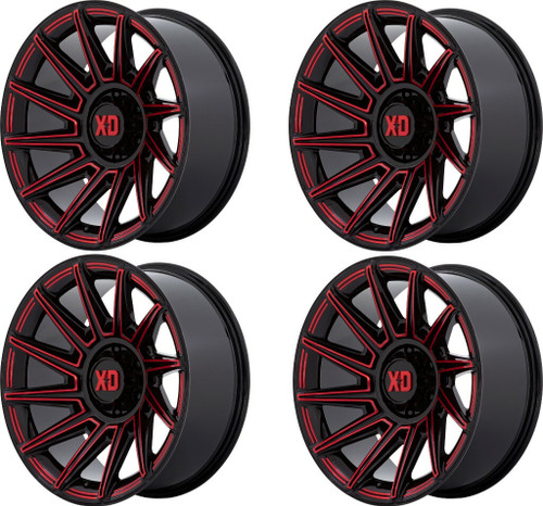 Set 4 XD XD867 Specter 20x10 6x5.5 Gloss Black With Red Tint Wheels 20" -18mm
