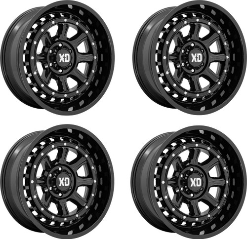 Set 4 XD XD866 Outlander 22x10 6x5.5 Gloss Black Wheels 22" -18mm Rims