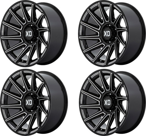 Set 4 XD XD867 Specter 20x10 5x5 Gloss Black Milled Wheels 20" -18mm Rims