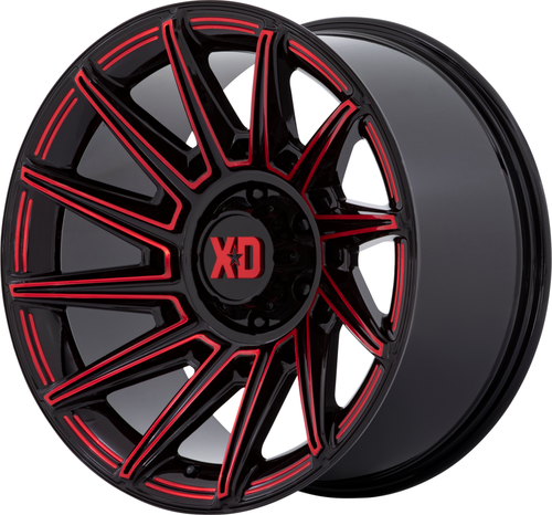 Set 4 XD XD867 Specter 20x10 8x170 Gloss Black With Red Tint Wheels 20" -18mm