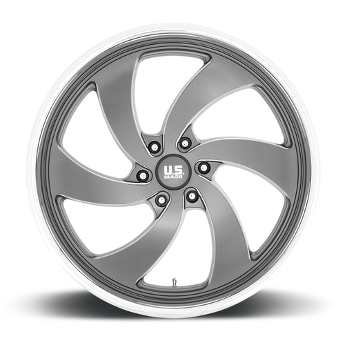 20" US Mag U133 Desperado 20x8 6x5.5 Anthracite Milled Diamond Right Wheel 1mm