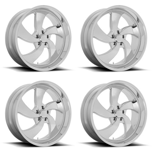 Set 4 US Mag U132 Desperado 20x9.5 5x5 Chrome Wheels 20" 1mm Rims