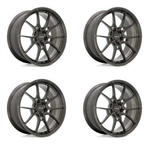 Set 4 Niche Mono T111 Kanan 20x10 5x120 Brushed Candy Smoke Wheels 20" 25mm Rims