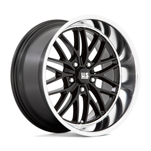 US Mag  U138 Santa Cruz 22x10.5 5x5.0 Gloss Black Diamond Cut Lip Wheel 22" 0mm