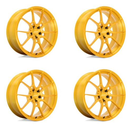 Set 4 Niche Mono T112 Kanan 20x9.5 5x112 Brushed Candy Gold Wheels 20" 20mm Rims